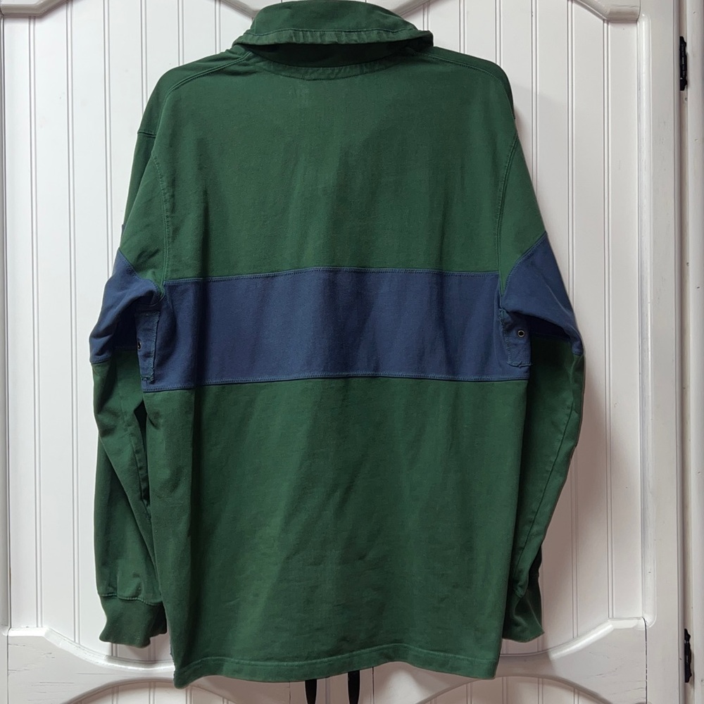 90s Orvis Oversized Heavyweight Rugby Jersey Shirt L Vintage - Picture 2 of 4